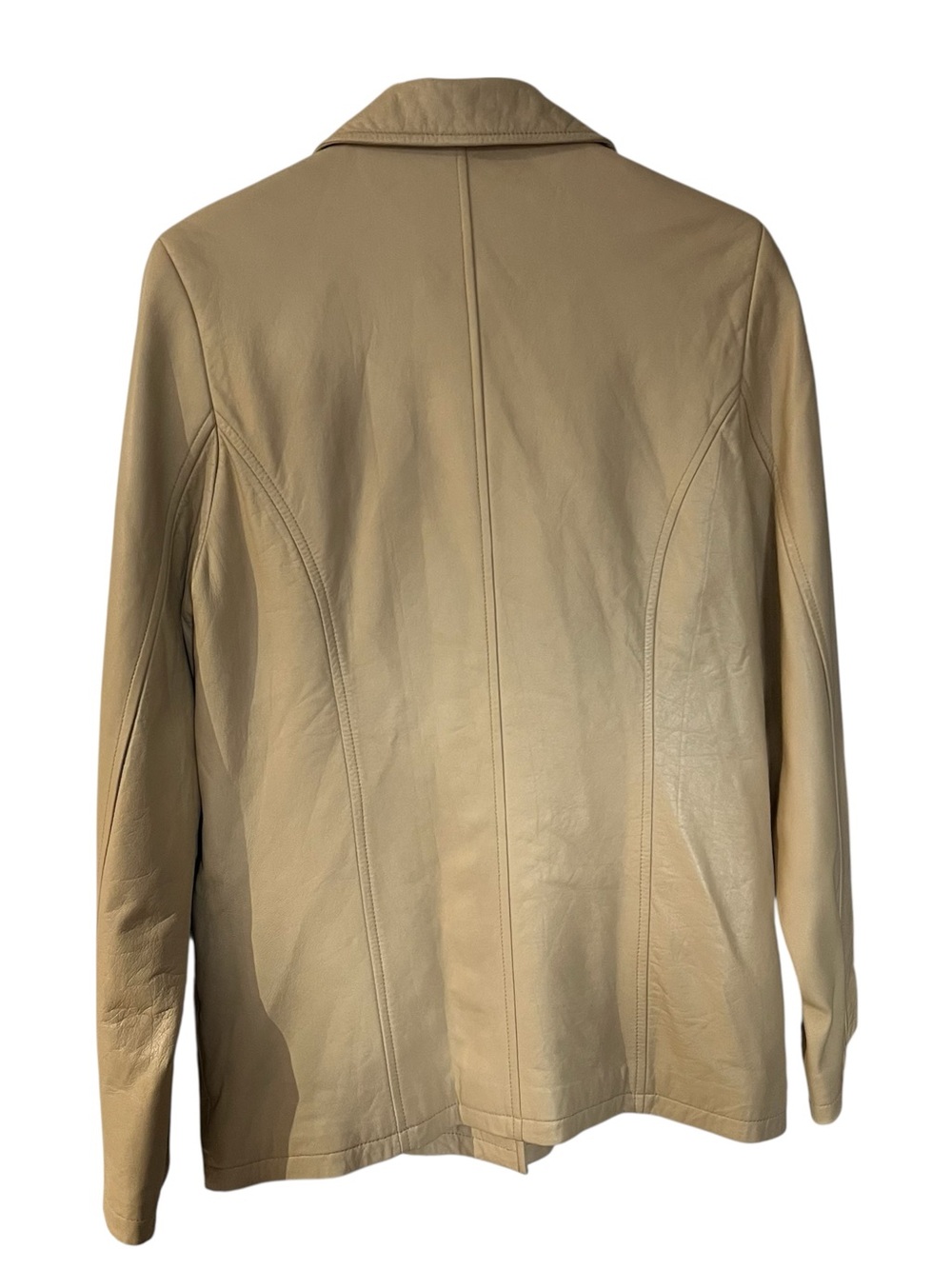 Tan Leather Button-Front Jacket - Picture 2 of 8